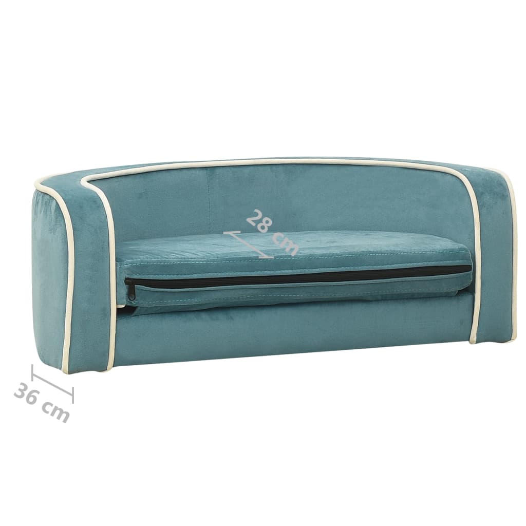 Hundesofa Klappbar Türkis 73x67x26 cm Plüsch Waschbares Kissen