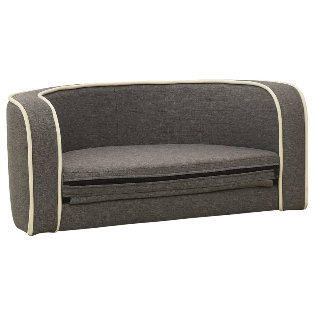 Klappbares Hundesofa 76x71x30 cm Waschbare Kissen Leinen Grau