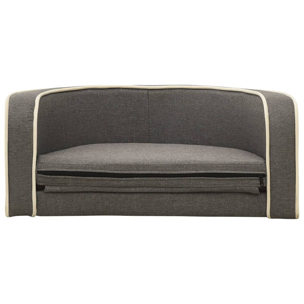 Klappbares Hundesofa 76x71x30 cm Waschbare Kissen Leinen Grau