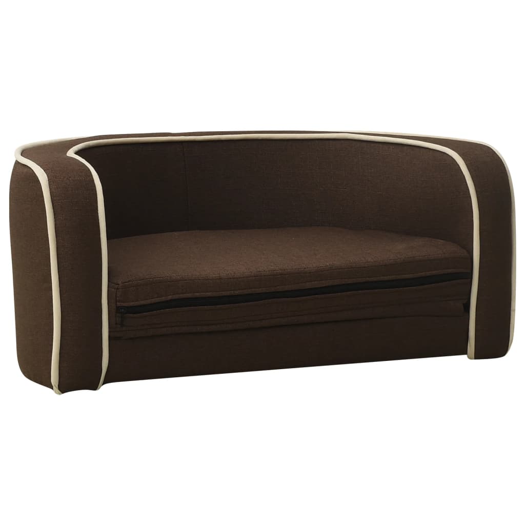 Hundesofa Klappbar Braun 76x71x30 cm Leinen Waschbares Kissen