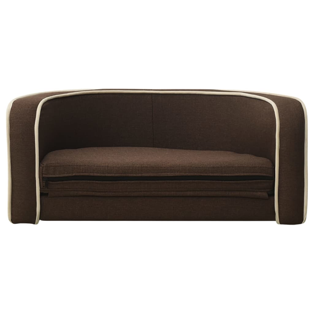 Hundesofa Klappbar Braun 76x71x30 cm Leinen Waschbares Kissen