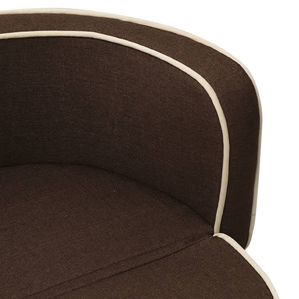 Hundesofa Klappbar Braun 76x71x30 cm Leinen Waschbares Kissen