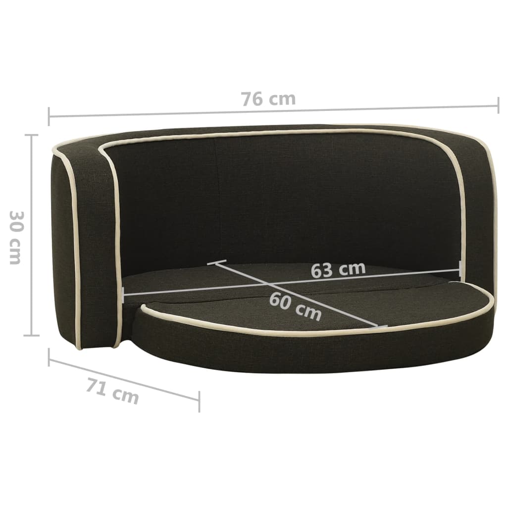 Klappbares Hundesofa 76x71x30 cm Waschbares Leinen Dunkelgrau