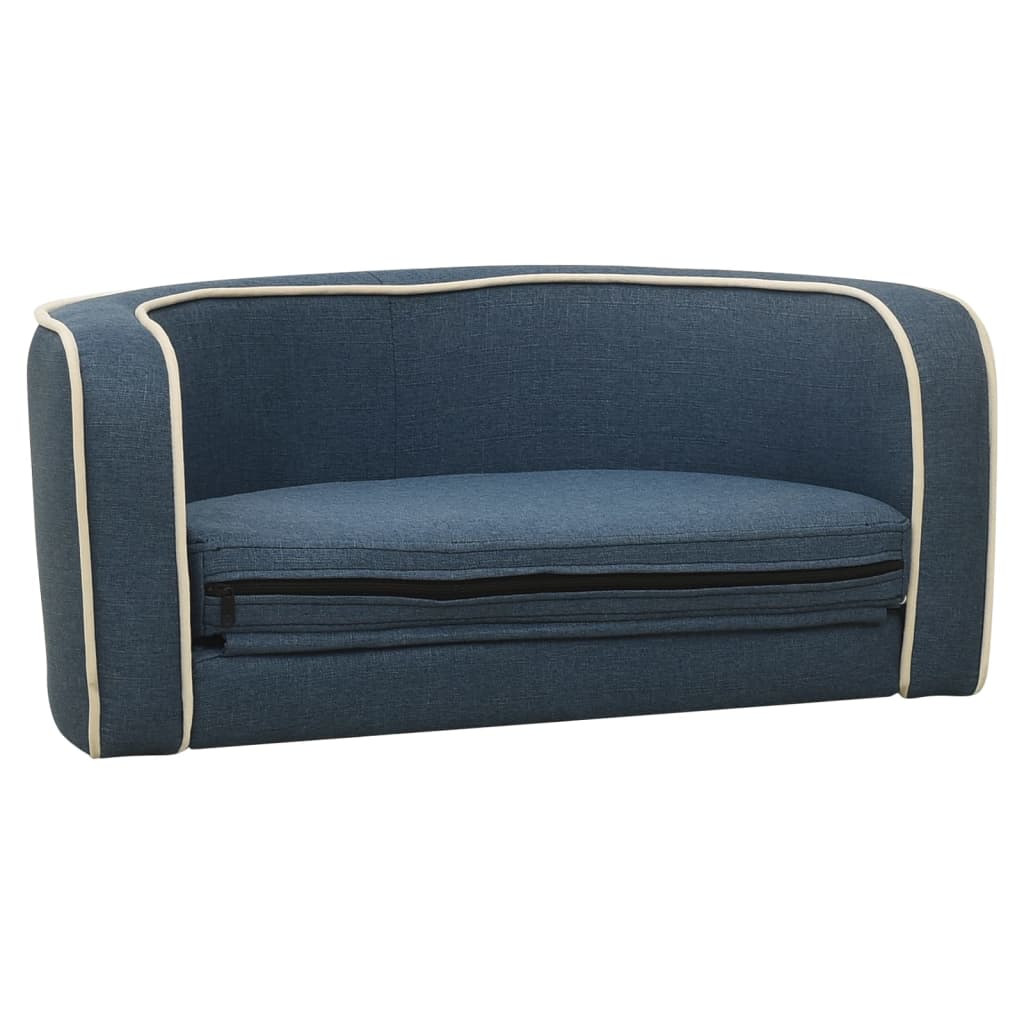 Hundesofa Klappbar Blau 76x71x30 cm Leinen Waschbares Kissen