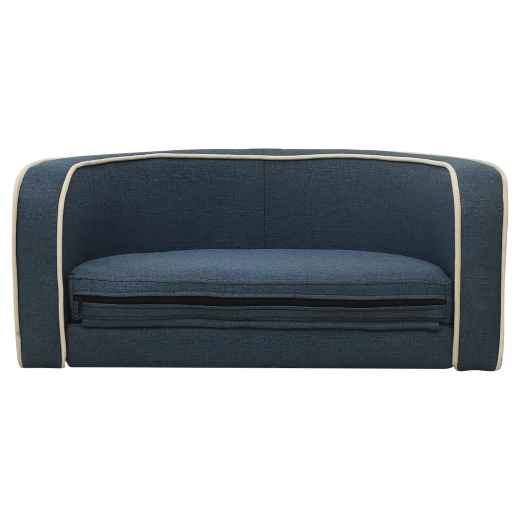 Hundesofa Klappbar Blau 76x71x30 cm Leinen Waschbares Kissen