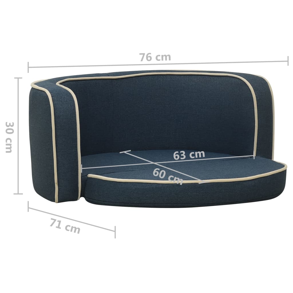 Hundesofa Klappbar Blau 76x71x30 cm Leinen Waschbares Kissen
