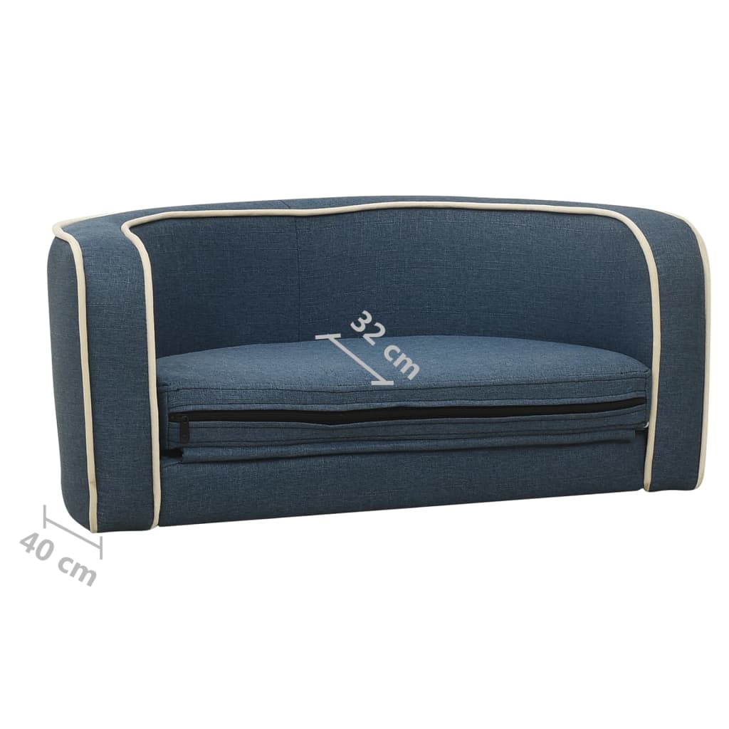 Hundesofa Klappbar Blau 76x71x30 cm Leinen Waschbares Kissen