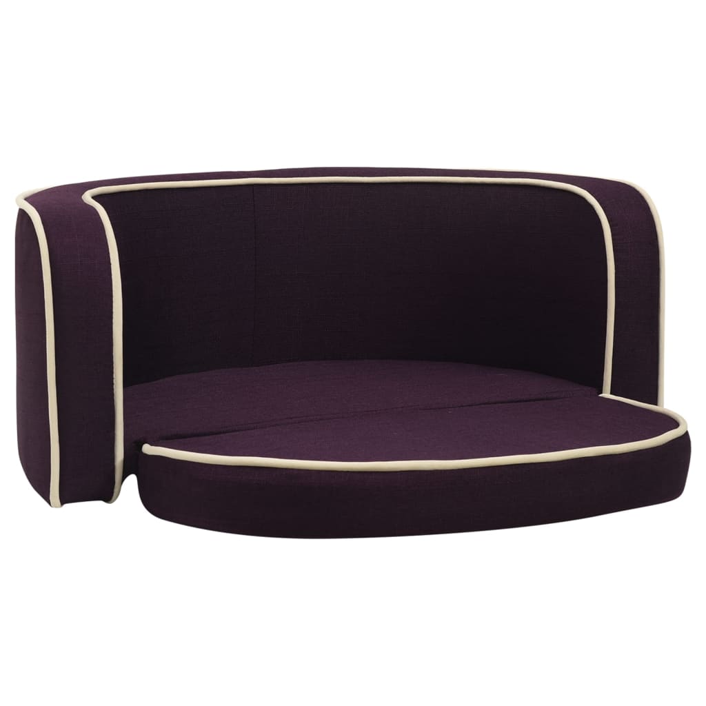 Hundesofa Klappbar Burgunderrot 76x71x30 cm Leinen Kissen