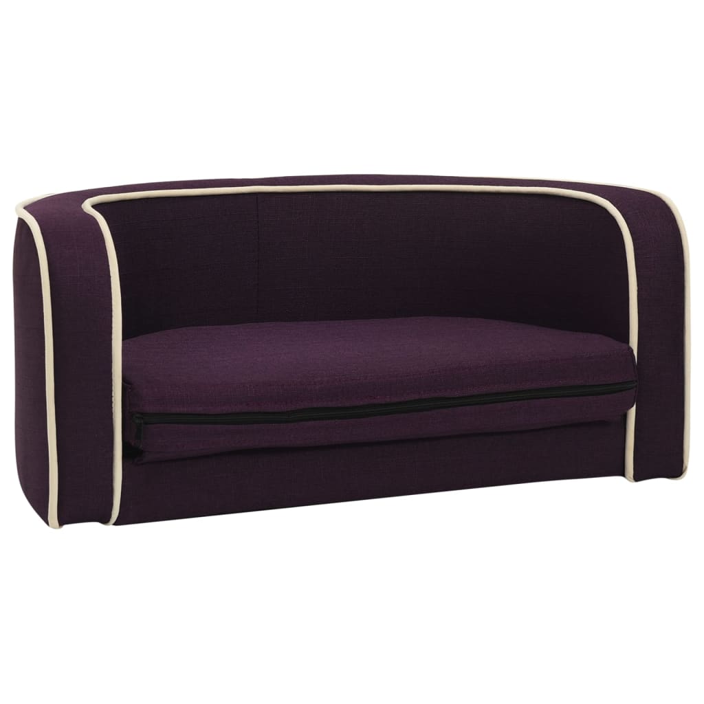 Hundesofa Klappbar Burgunderrot 76x71x30 cm Leinen Kissen