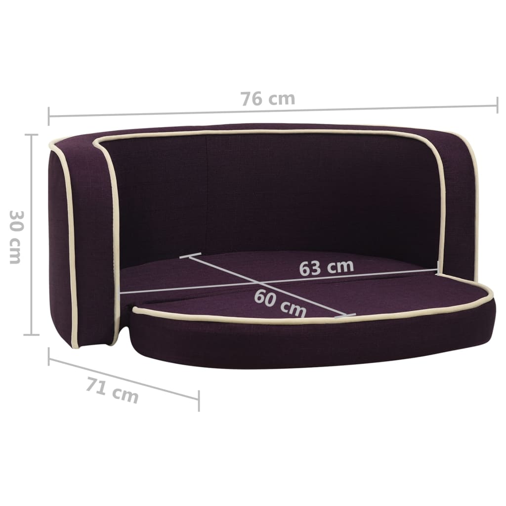 Hundesofa Klappbar Burgunderrot 76x71x30 cm Leinen Kissen
