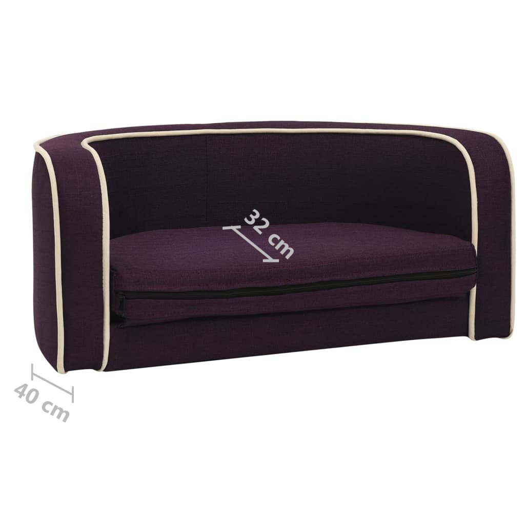 Hundesofa Klappbar Burgunderrot 76x71x30 cm Leinen Kissen