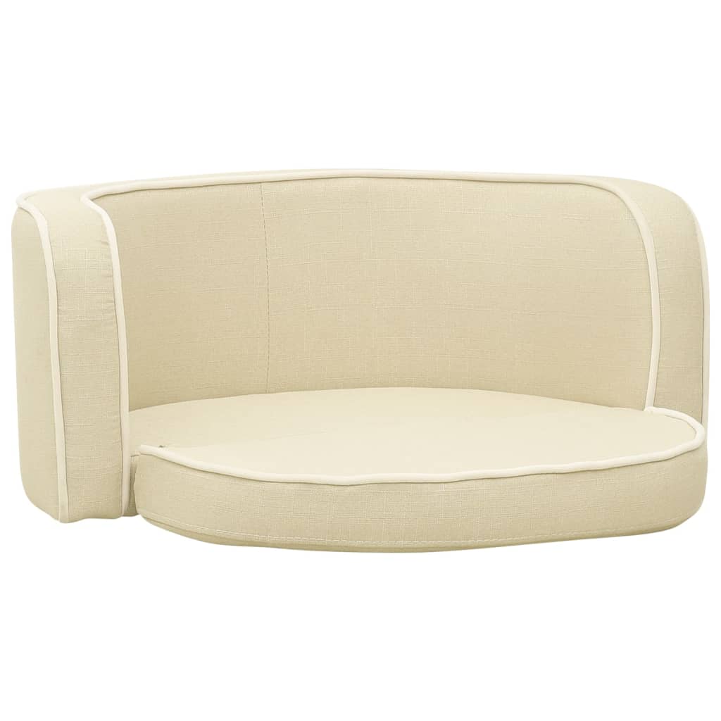 Hundesofa Klappbar Creme 76x71x30 cm Leinen Waschbares Kissen