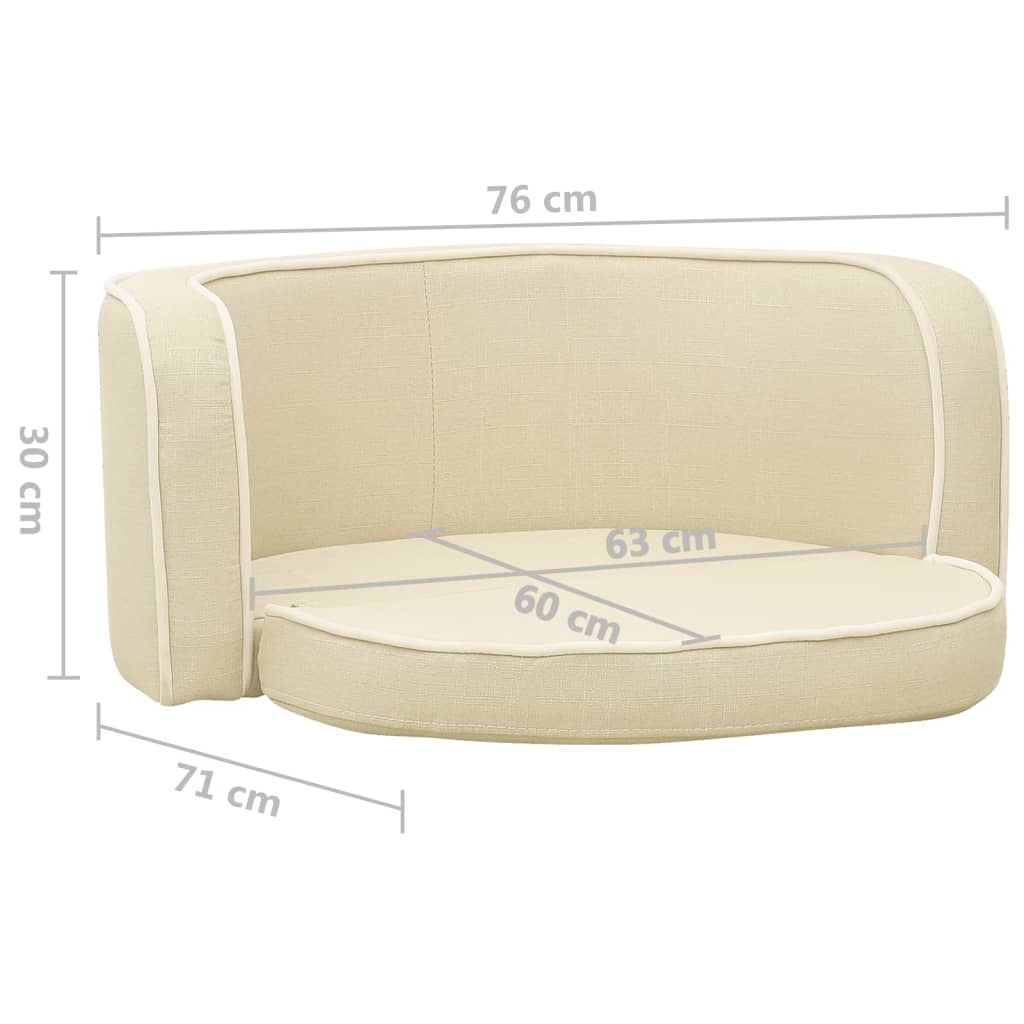 Hundesofa Klappbar Creme 76x71x30 cm Leinen Waschbares Kissen