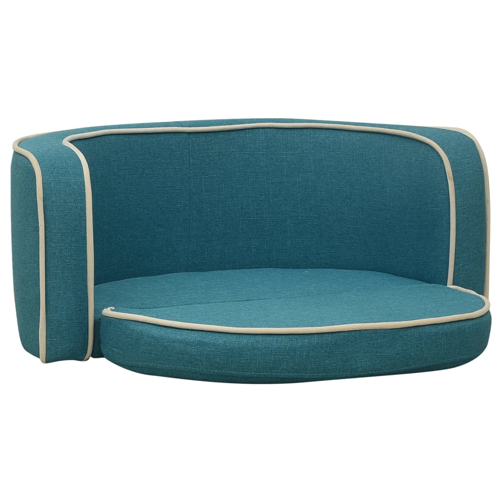 Hundesofa Klappbar Türkis 76x71x30 cm Leinen Waschbares Kissen