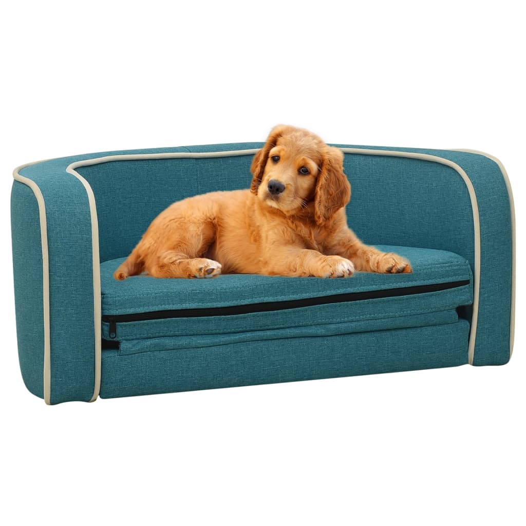 Hundesofa Klappbar Türkis 76x71x30 cm Leinen Waschbares Kissen