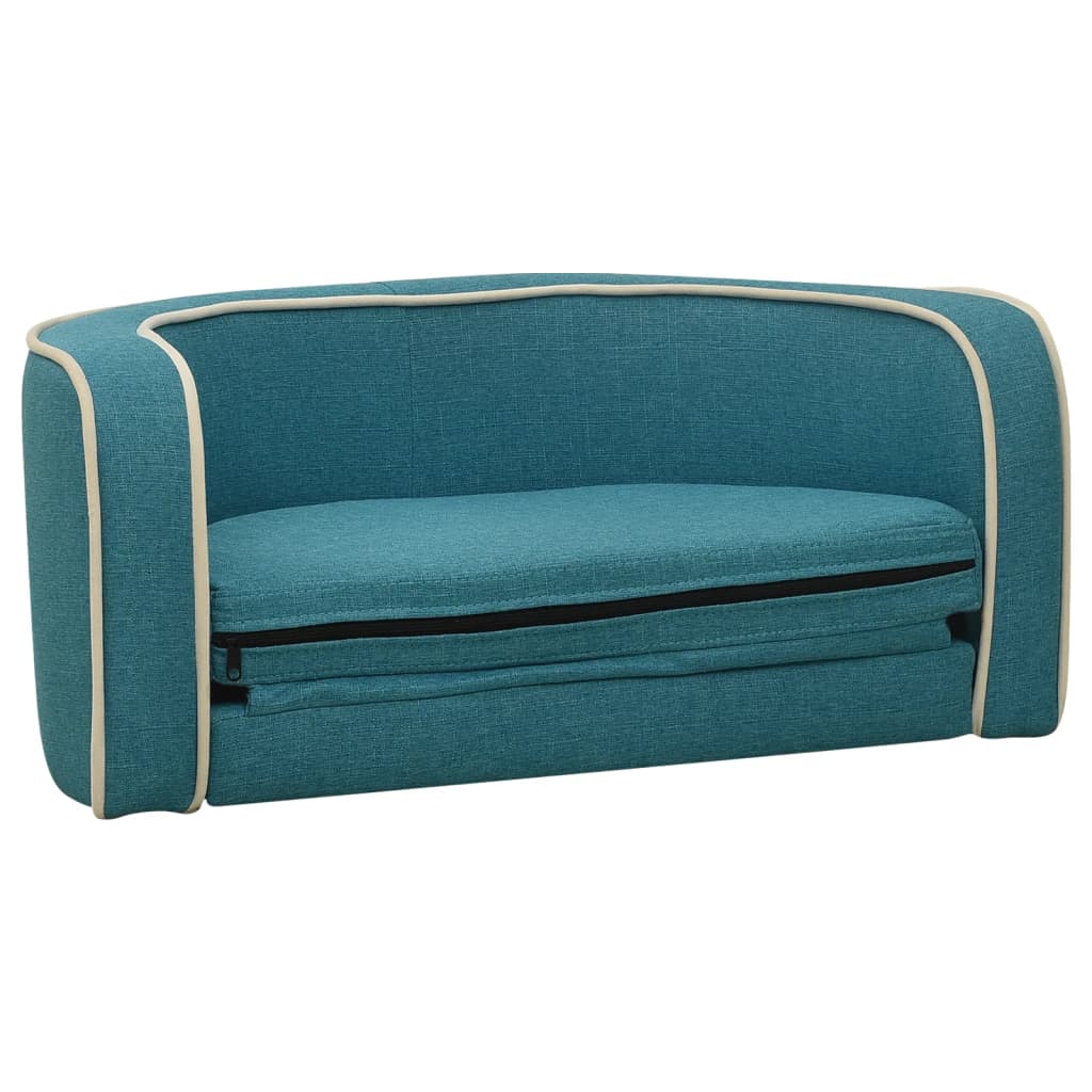 Hundesofa Klappbar Türkis 76x71x30 cm Leinen Waschbares Kissen