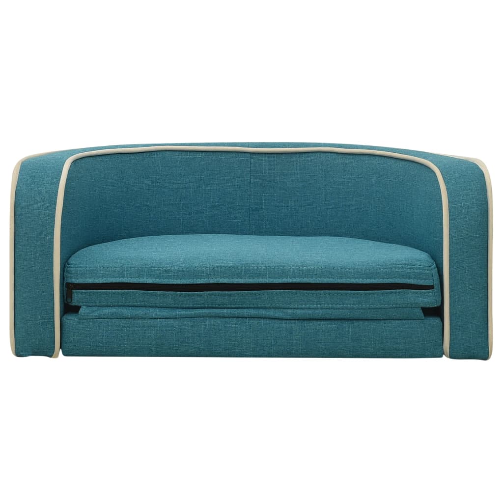 Hundesofa Klappbar Türkis 76x71x30 cm Leinen Waschbares Kissen