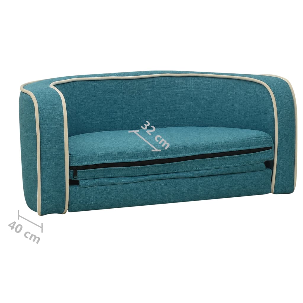 Hundesofa Klappbar Türkis 76x71x30 cm Leinen Waschbares Kissen