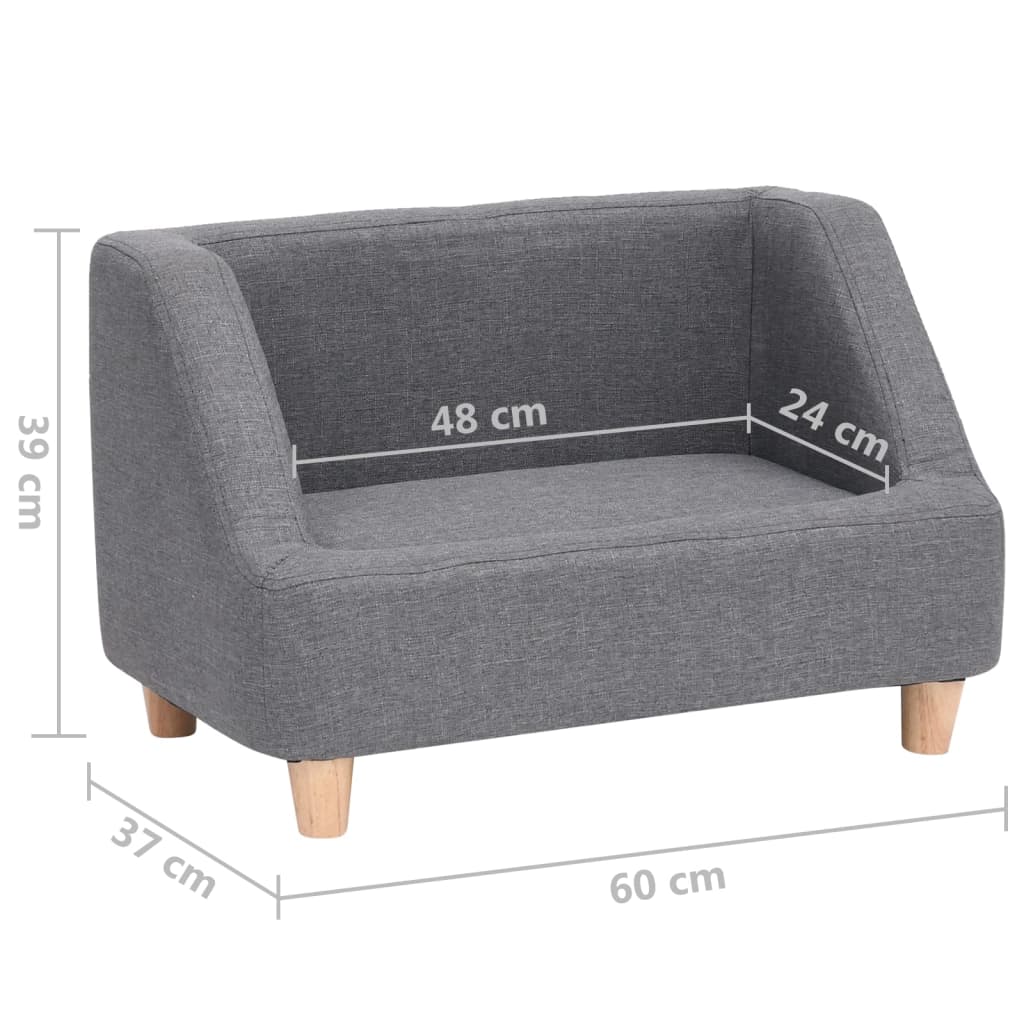 Hundesofa Grau 60x37x39 cm Leinen