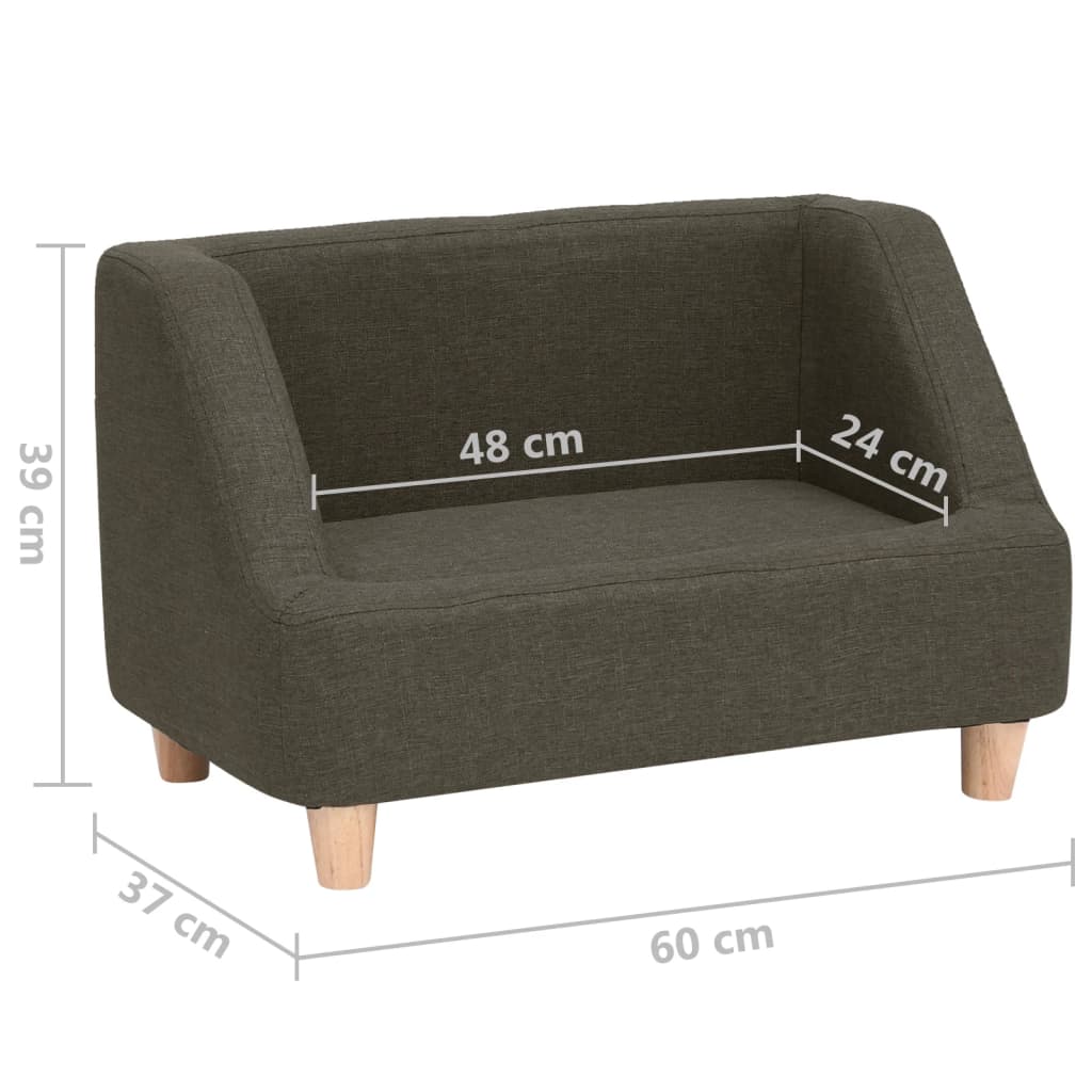 Hundesofa Dunkelgrau 60x37x39 cm Leinen