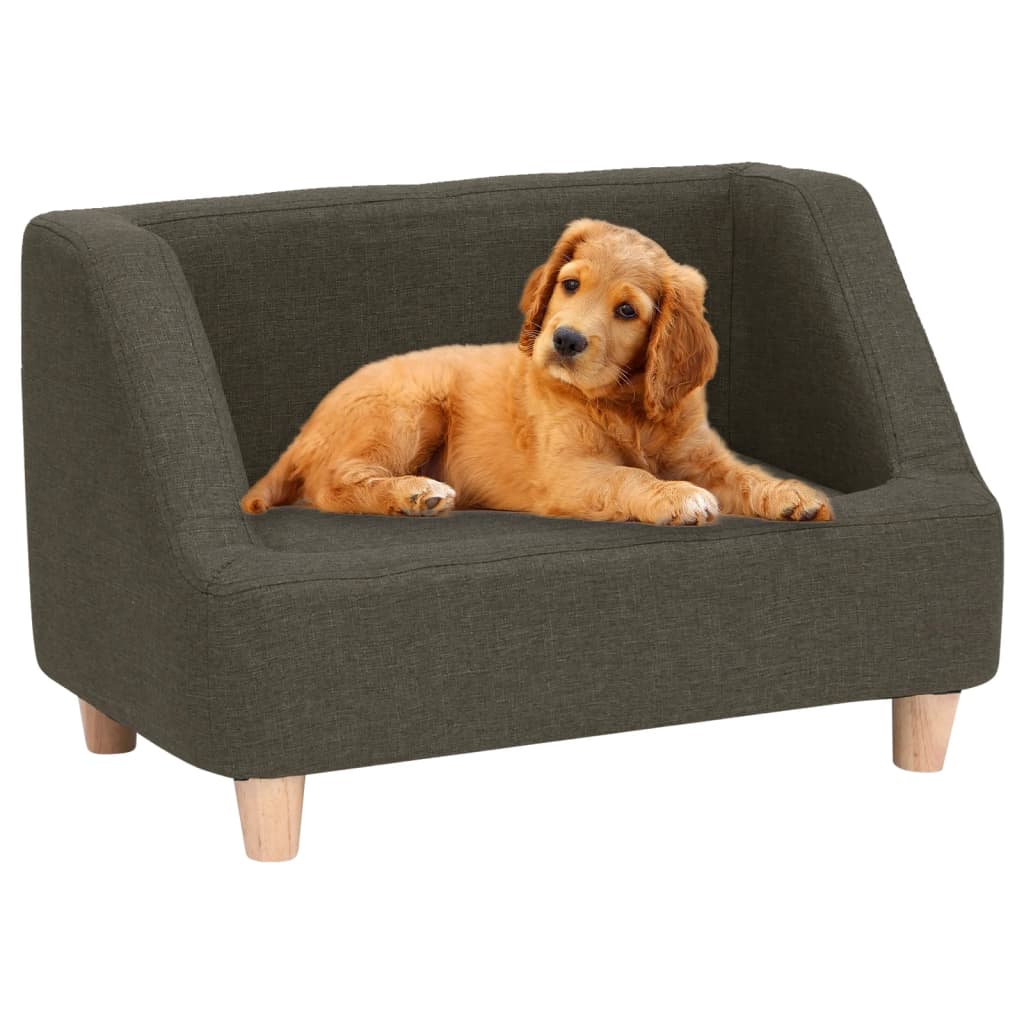 Hundesofa Dunkelgrau 60x37x39 cm Leinen