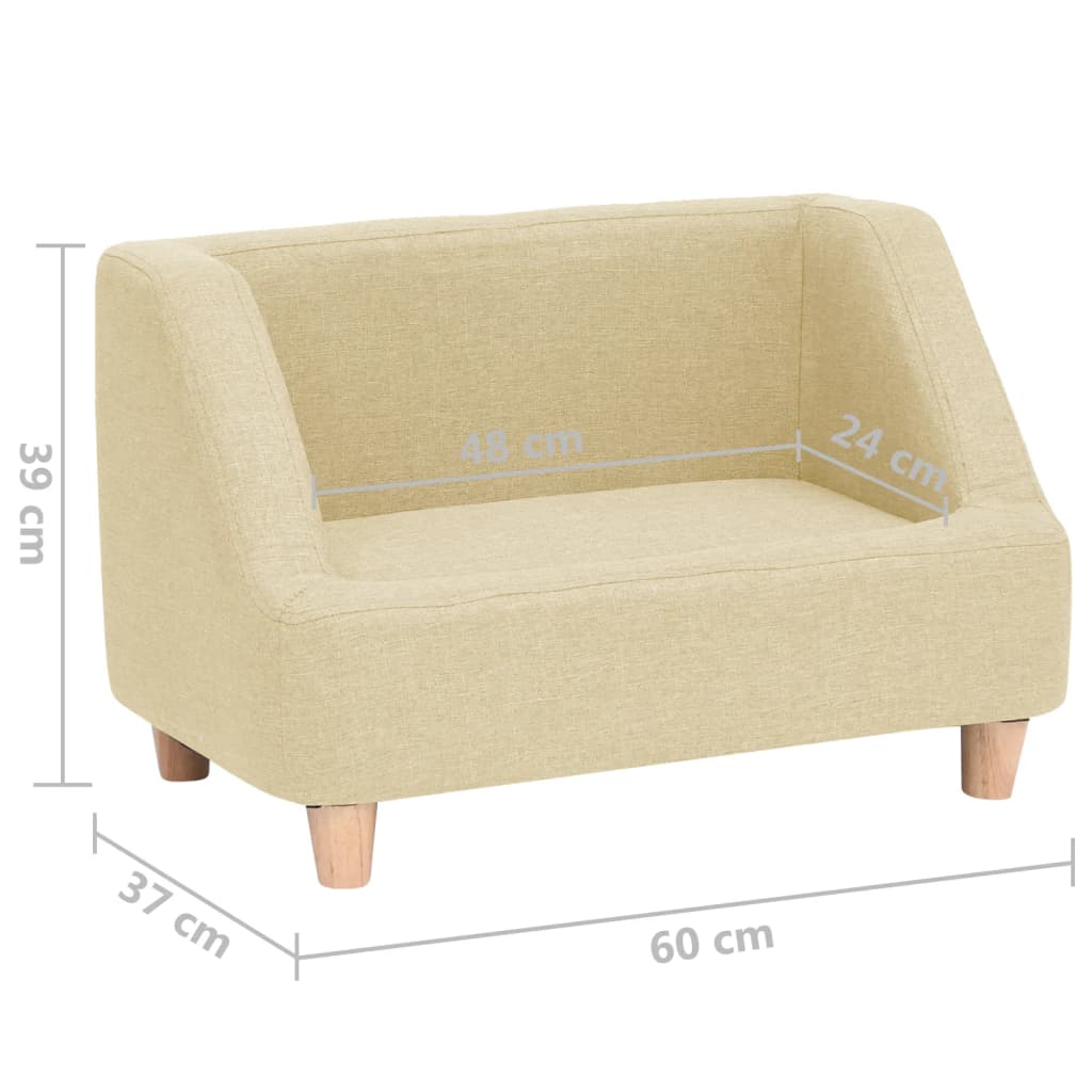 Hundesofa Creme 60x37x39 cm Leinen