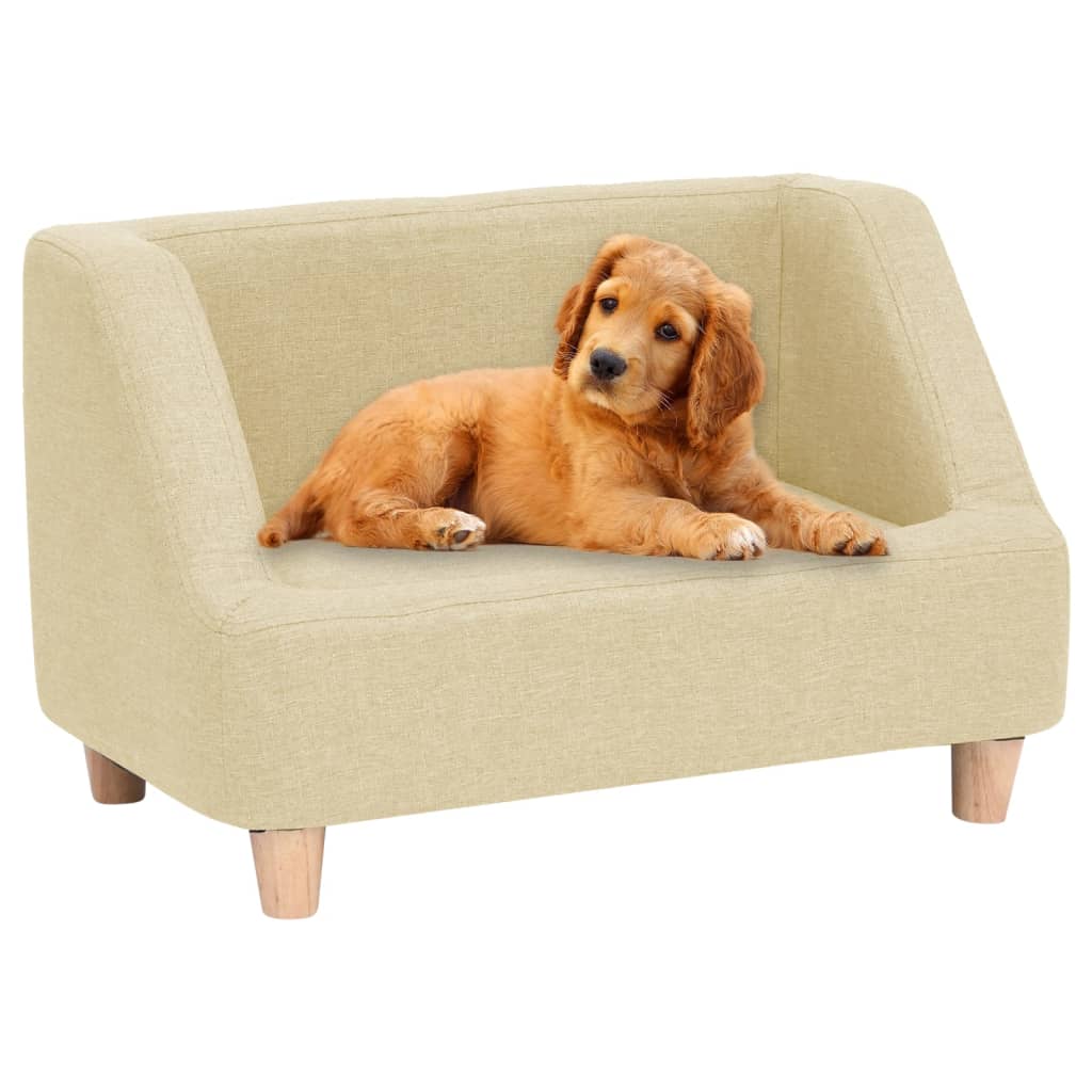 Hundesofa Creme 60x37x39 cm Leinen