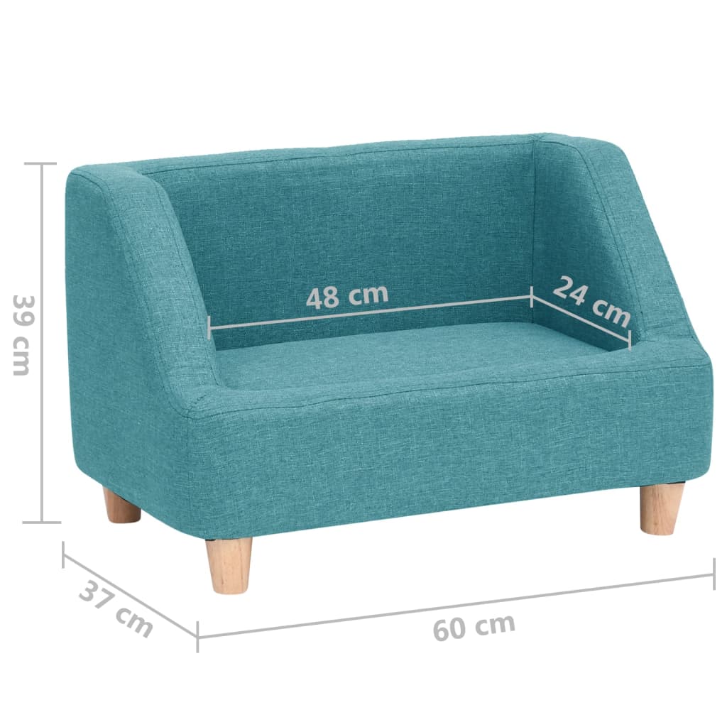 Hundesofa Türkis 60x37x39 cm Leinen