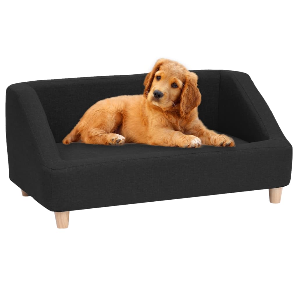 Hundesofa Schwarz 85x50x39 cm Leinen