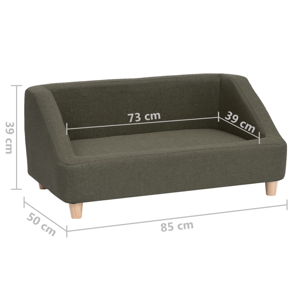 Hundesofa Dunkelgrau 85x50x39 cm Leinen