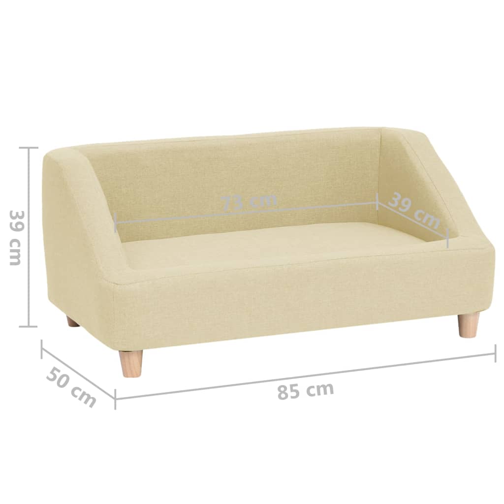 Hundesofa Creme 85x50x39 cm Leinen