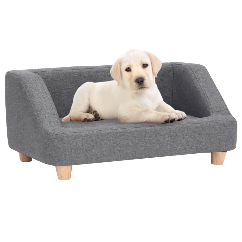 Hundesofa Grau 95x63x39 cm Leinen