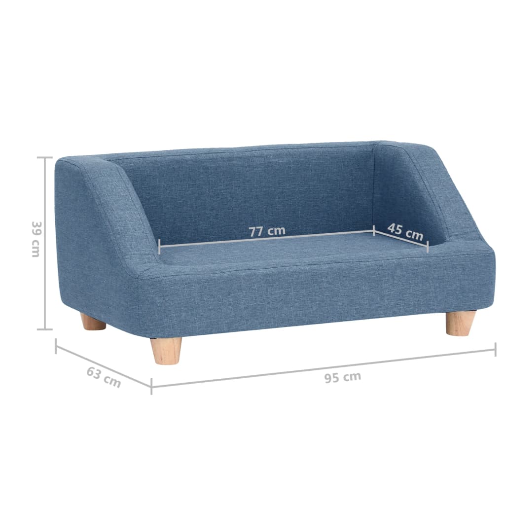Hundesofa Blau 95x63x39 cm Leinen