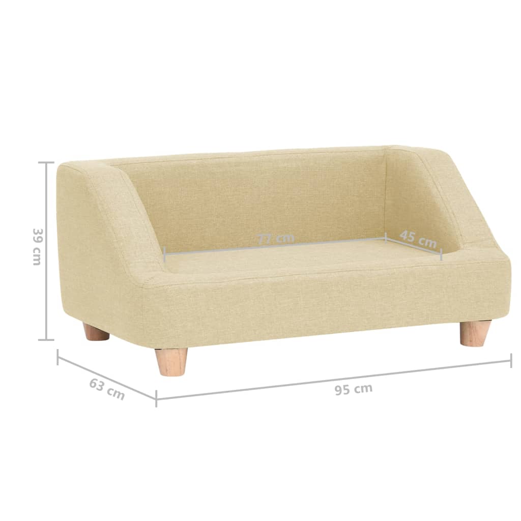 Hundesofa Creme 95x63x39 cm Leinen