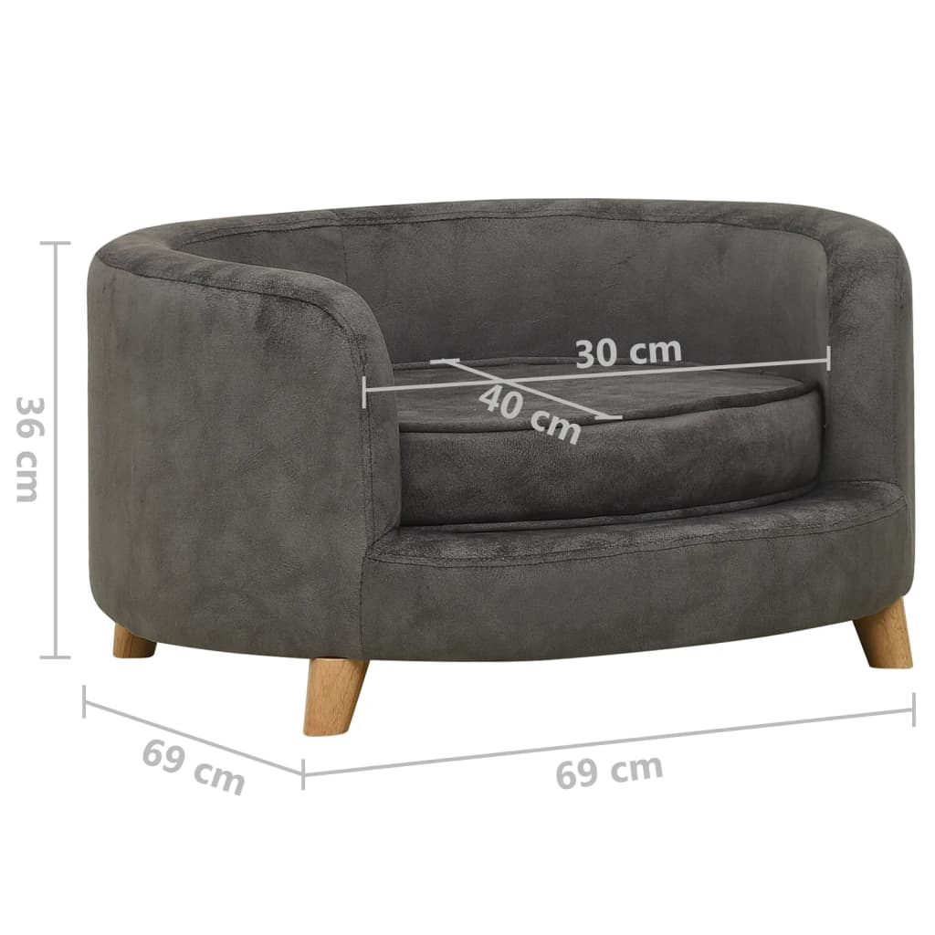 Hundesofa Grau 69x69x36 cm Plüsch