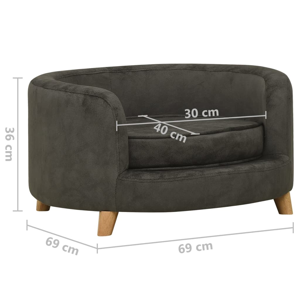 Hundesofa Dunkelgrau 69x69x36 cm Plüsch