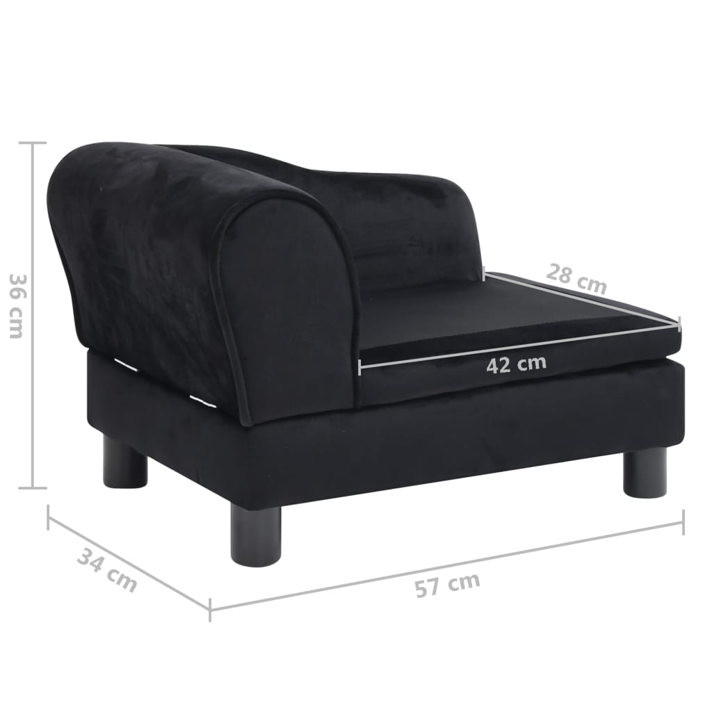 Hundesofa Schwarz 57x34x36 cm Plüsch