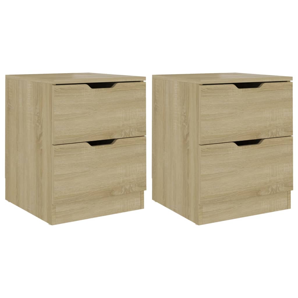 Tables de chevet, lot de 2, chêne Sonoma, 40 x 40 x 50 cm, aggloméré
