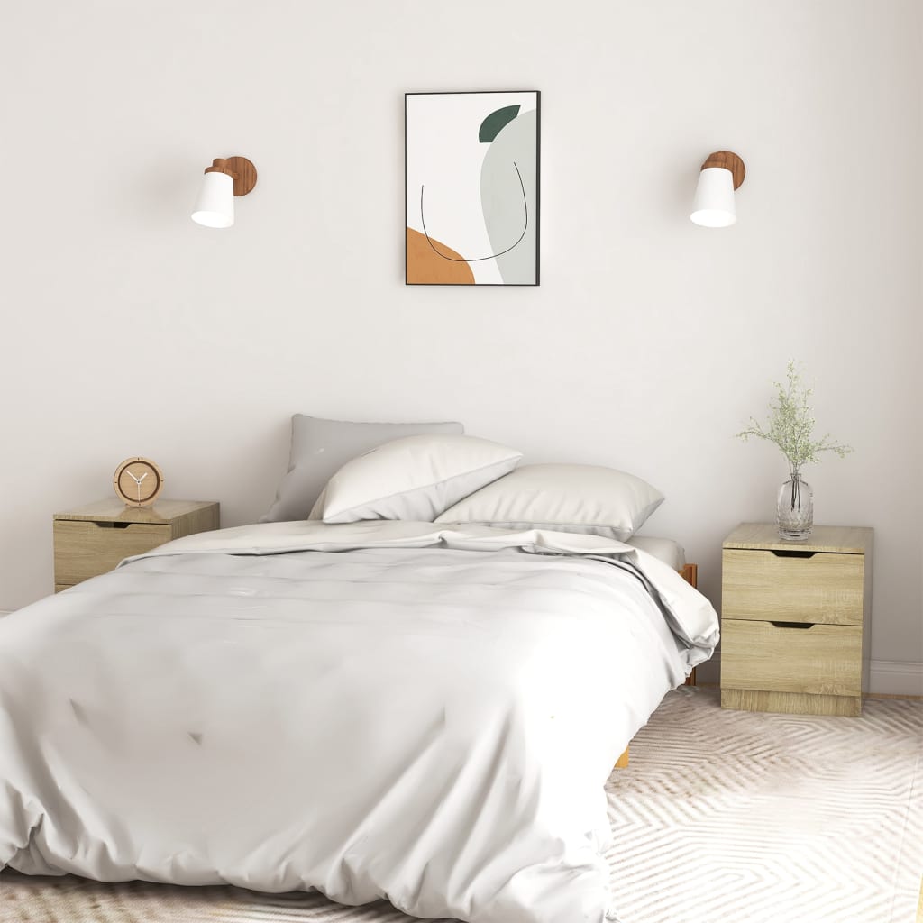 Tables de chevet, lot de 2, chêne Sonoma, 40 x 40 x 50 cm, aggloméré