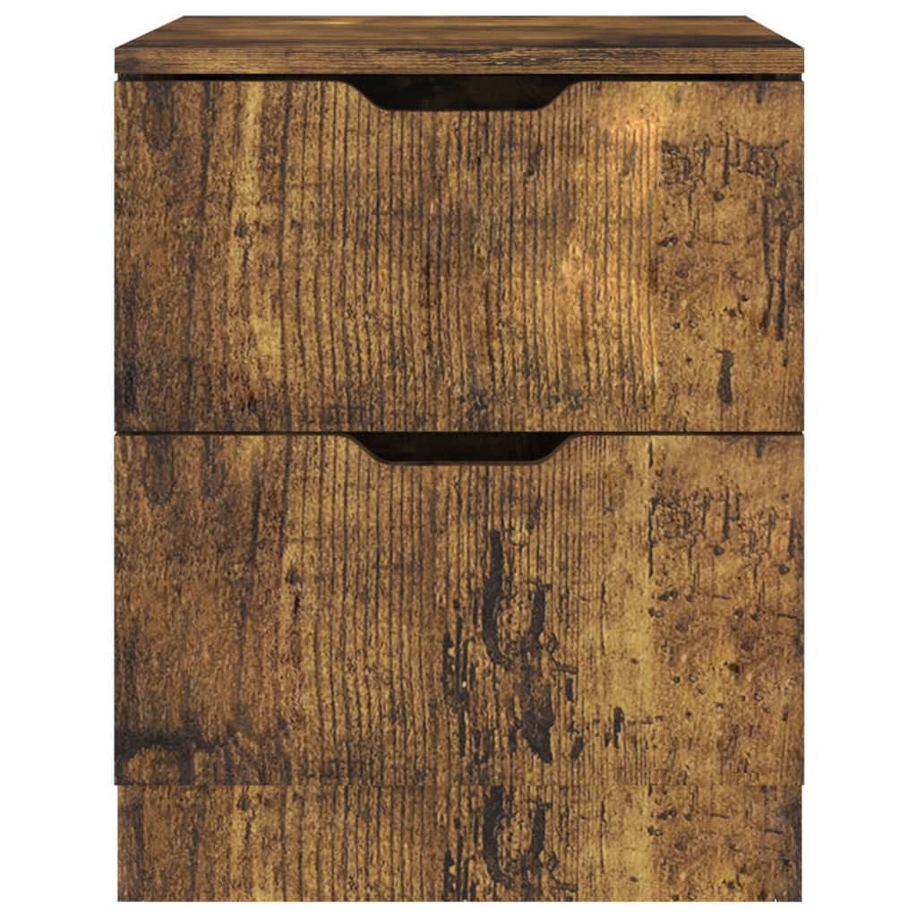 Tables de chevet, lot de 2, chêne fumé, aggloméré, 40 x 40 x 50 cm
