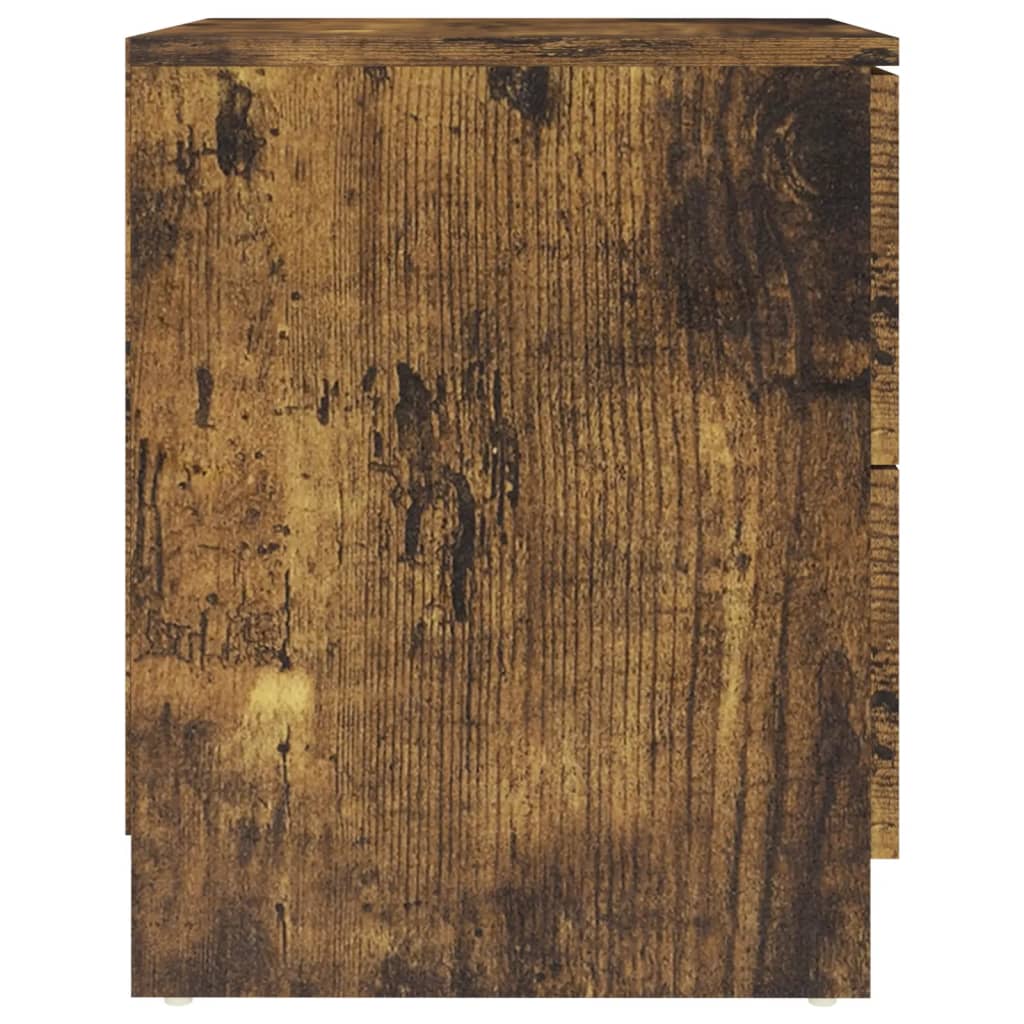 Tables de chevet, lot de 2, chêne fumé, aggloméré, 40 x 40 x 50 cm