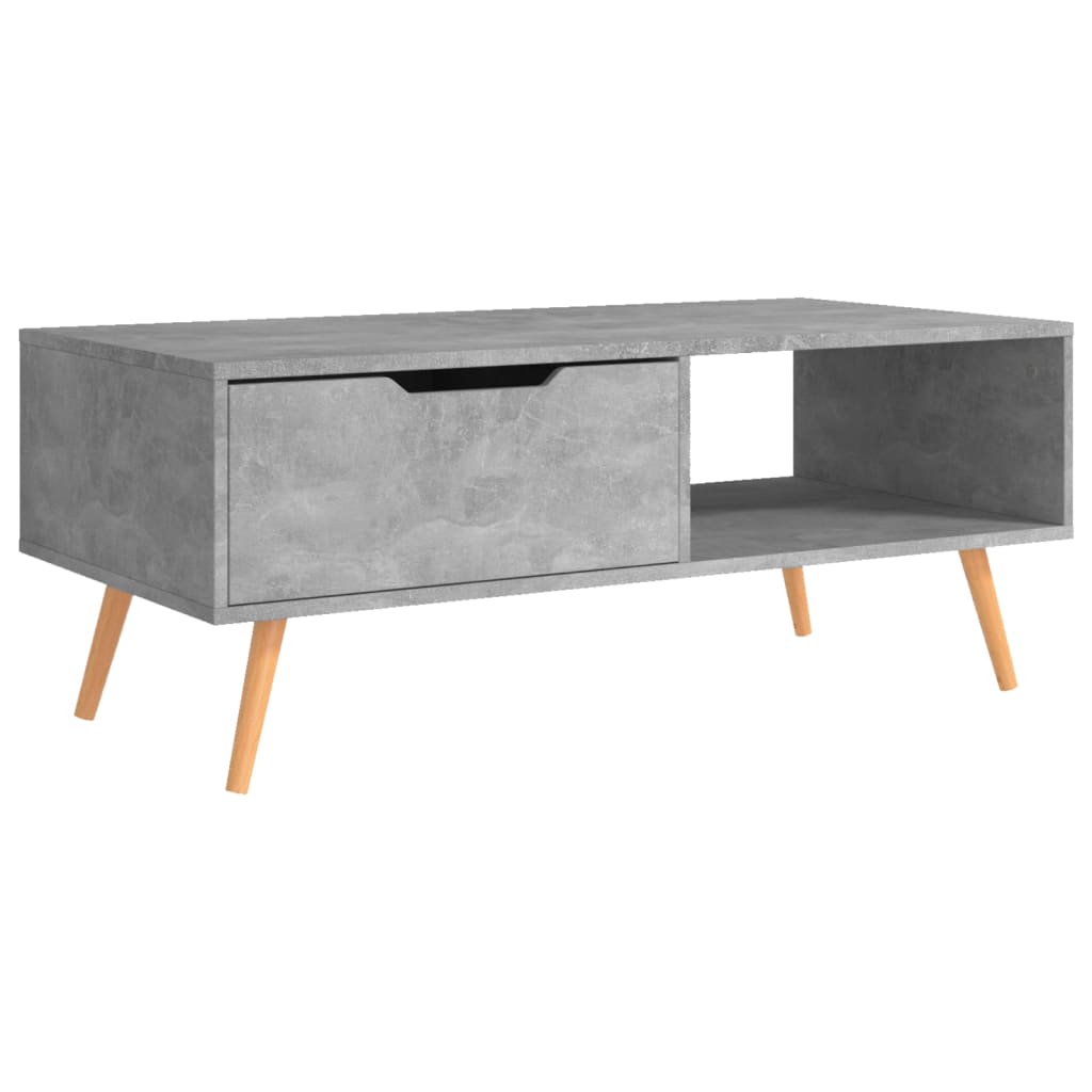 Table basse en béton gris 100x49,5x43 cm en bois