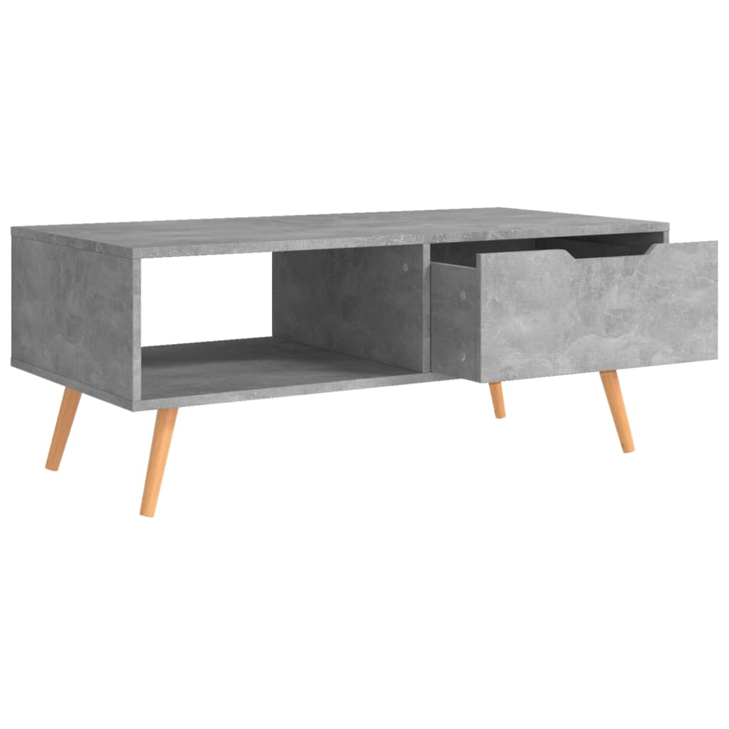 Table basse en béton gris 100x49,5x43 cm en bois