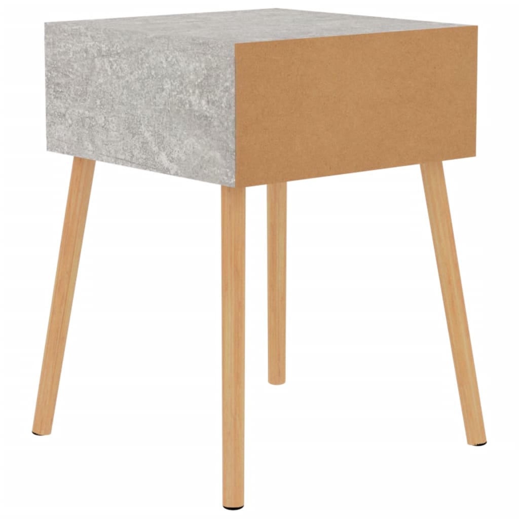 Bedside tables 2 pcs. Concrete grey 40x40x56 cm wood material