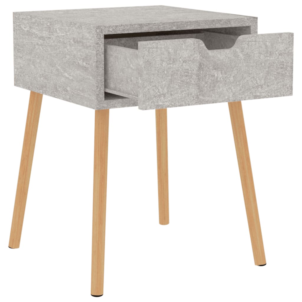 Bedside tables 2 pcs. Concrete grey 40x40x56 cm wood material