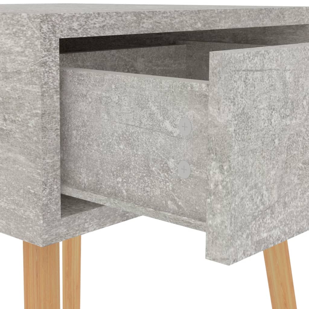 Bedside tables 2 pcs. Concrete grey 40x40x56 cm wood material
