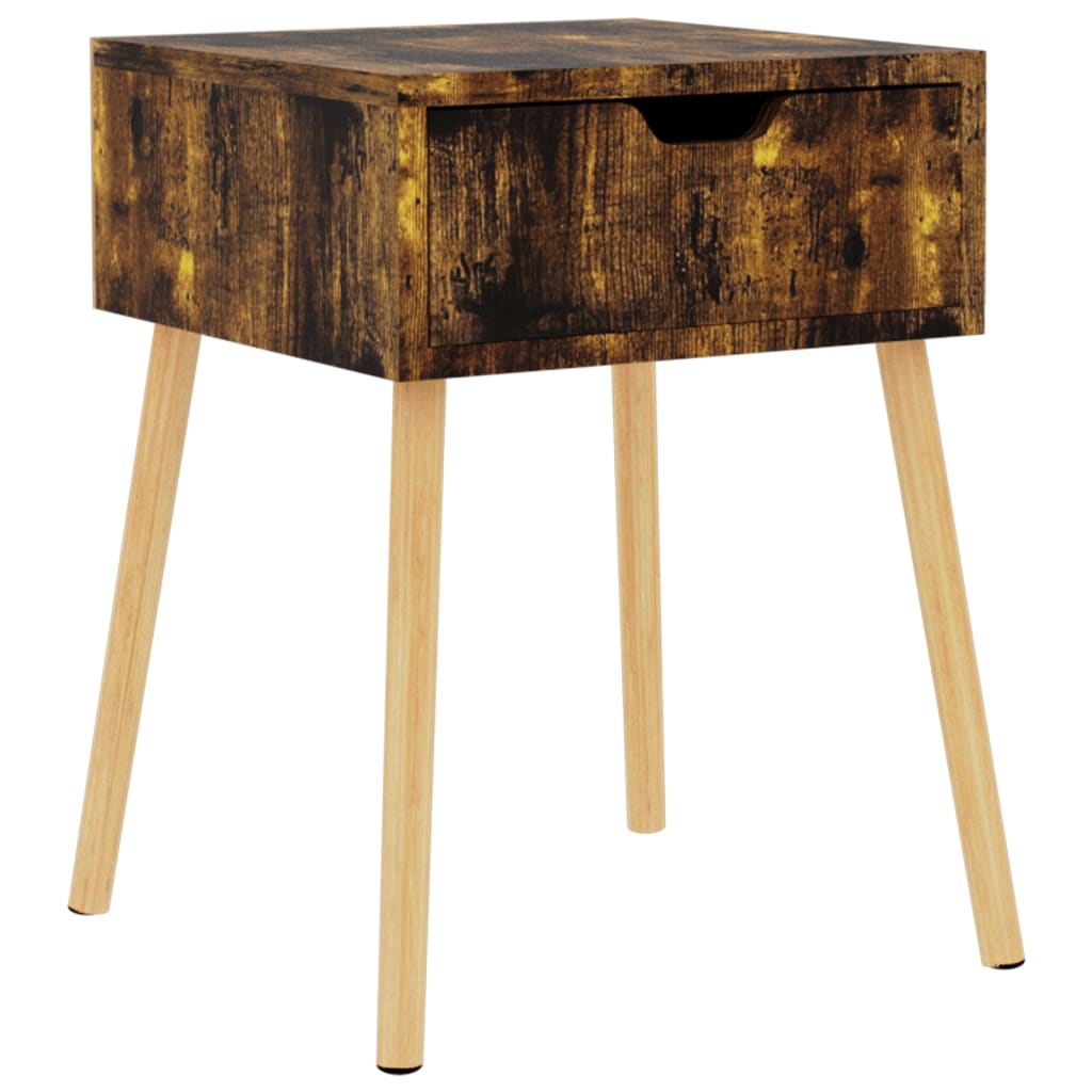 Bedside table smoked oak 40x40x56 cm wood material