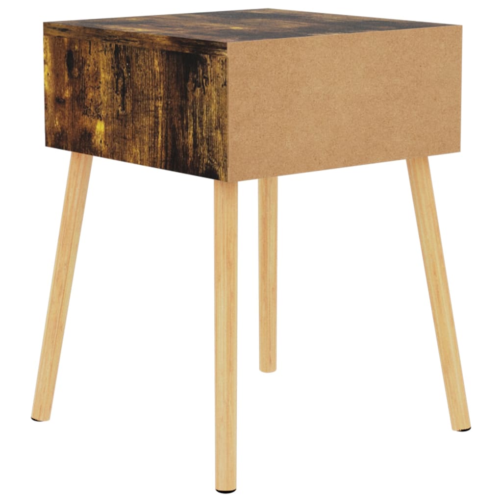 Tables de chevet, lot de 2, chêne fumé, 40 x 40 x 56 cm.