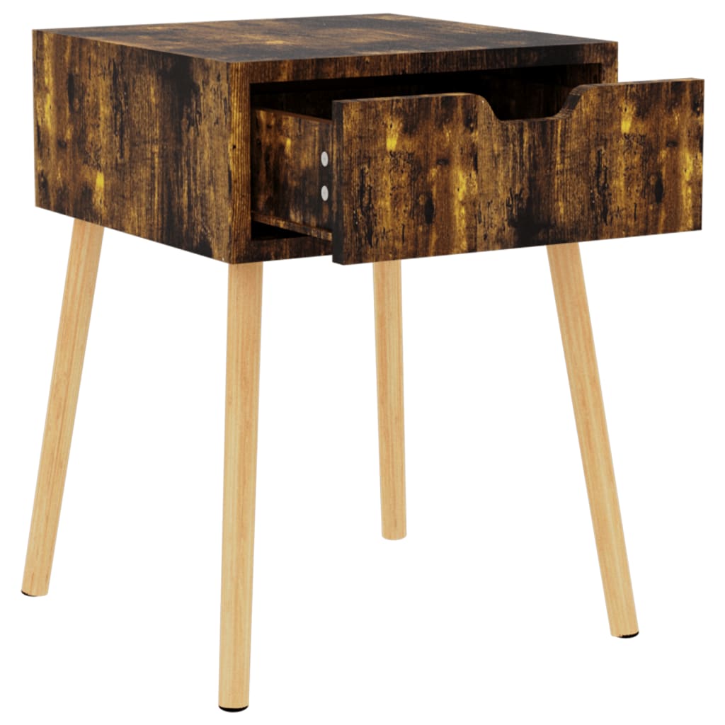 Tables de chevet, lot de 2, chêne fumé, 40 x 40 x 56 cm.