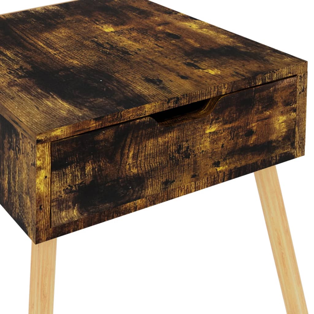 Tables de chevet, lot de 2, chêne fumé, 40 x 40 x 56 cm.